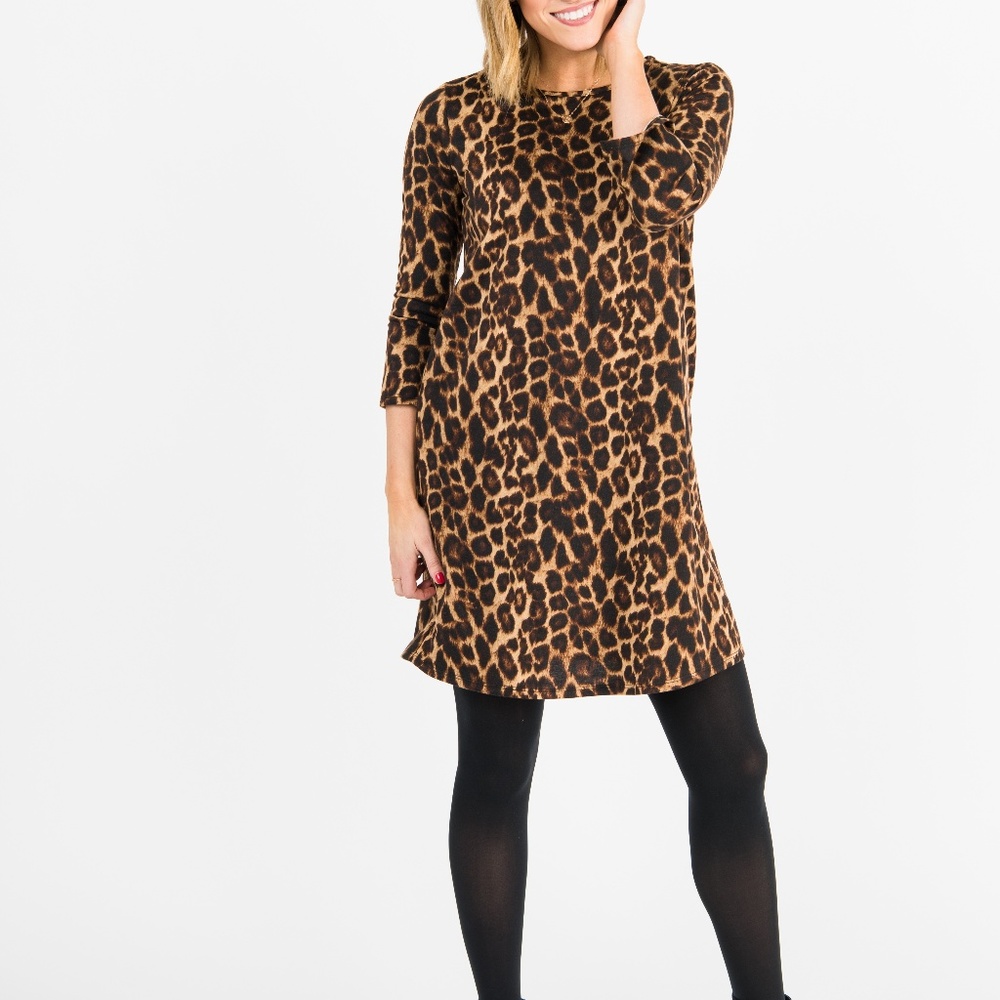Animal Print Shift Dress